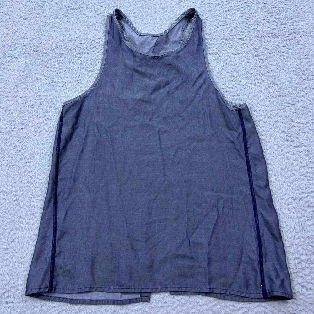 Lululemon All Tied Up Tank Tencel Blue Denim W1AH3S‎ Light Open Back Tie Size 2